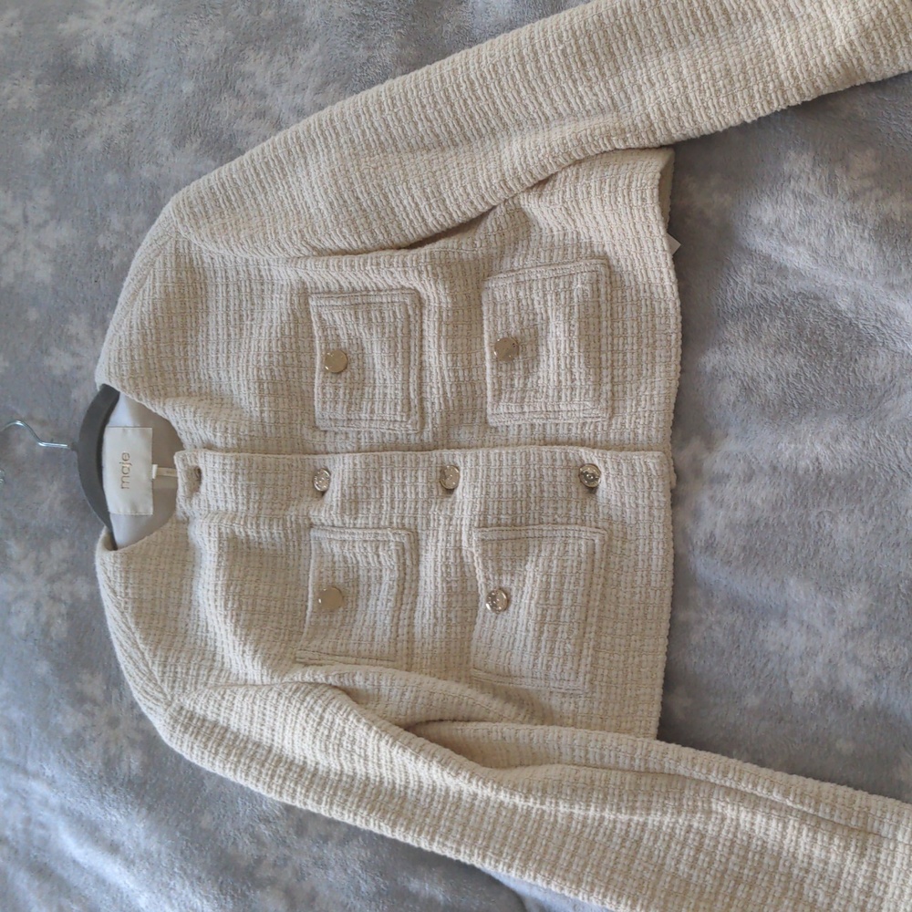 Maje Cream Tweed Jacket